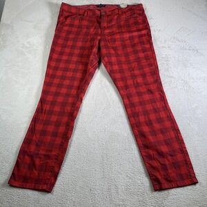 Tommy Hilfiger Pants Womens 16R Plaid Modern‎ Skinny Stretch Jegging Cotton NEW